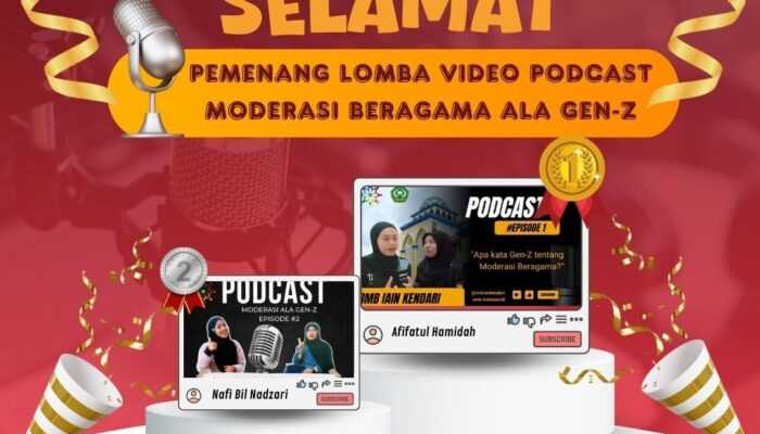 Pengumuman Pemenang Lomba Video Podcast (Moderasi Beragama ala Gen-Z) Tahun 2024